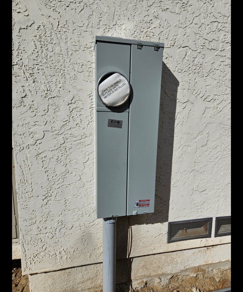 Service upgrade: new meter main installed, waiting on the utility to set the meter