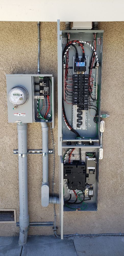 Main panel and sub-panel with new conduit runs
